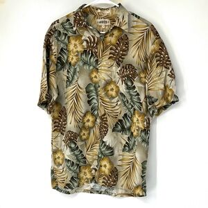 Campia moda Tropical button down Men's Shirt medium